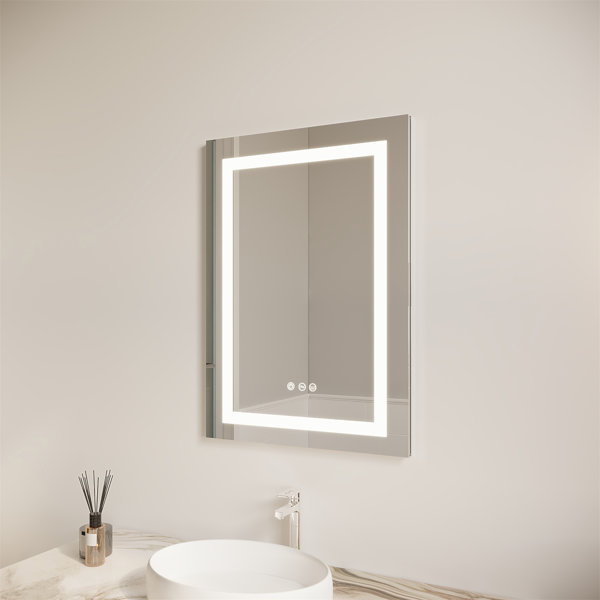 HLILish 26X20 Inch Bathroom Medicine With LED Mirror, AntiFog